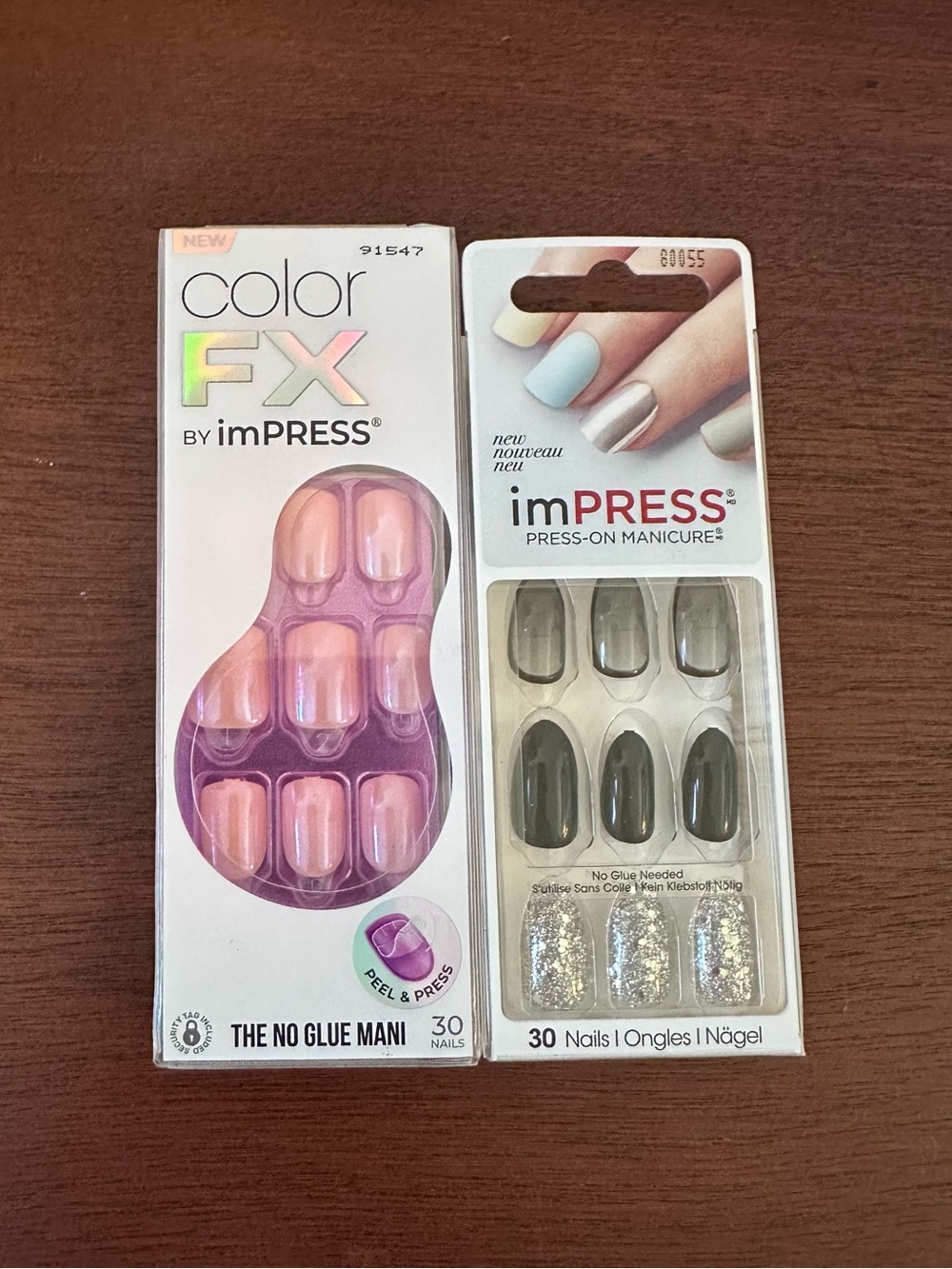 imPRESS Color FX & imPRESS Press-On Nails — Pink, Gray, Silver Glitter Duo